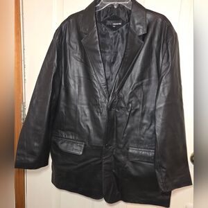 Jones New York Black Leather Blazer Mens Size 46R